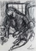 ‡ SHANI RHYS JAMES charcoal – entitled verso on Martin Tinney Gallery label, and bottom right ‘