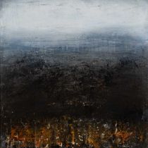 ‡ CLIVE BURNELL acrylic on board - entitled verso, 'The Bay', signed, 60 x 60cms Provenance: private