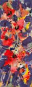 ‡ VIVIENNE WILLIAMS acrylic - poppies, 55 x 20cms Provenance: private collection, consigned via