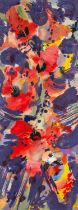 ‡ VIVIENNE WILLIAMS acrylic - poppies, 55 x 20cms Provenance: private collection, consigned via