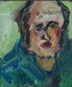 ‡ PETER PRENDERGAST oil on canvas - entitled verso, 'Small Self Portrait 1', signed in full verso,
