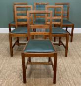 SET OF SIX ARTS & CRAFTS OAK BRYNMAWR DINING CHAIRS by Paul Matt, with double-bar square backs and