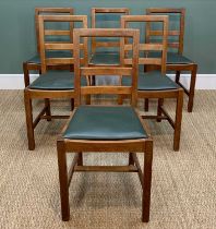 SET OF SIX ARTS & CRAFTS OAK BRYNMAWR DINING CHAIRS by Paul Matt, with double-bar square backs and