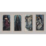 ‡ JOHN PETTS set of four coloured wood engravings - (1-3) from 'Against Women', translated by Gwyn