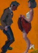 ‡ KEVIN SINNOTT oil on panel - entitled verso, 'Come On' on Martin Tinney Gallery label, signed with