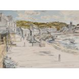 EDGAR HOLLOWAY watercolour and pencil, 1998 - entitled, 'Aberaeron', signed and dated 1998, 28 x