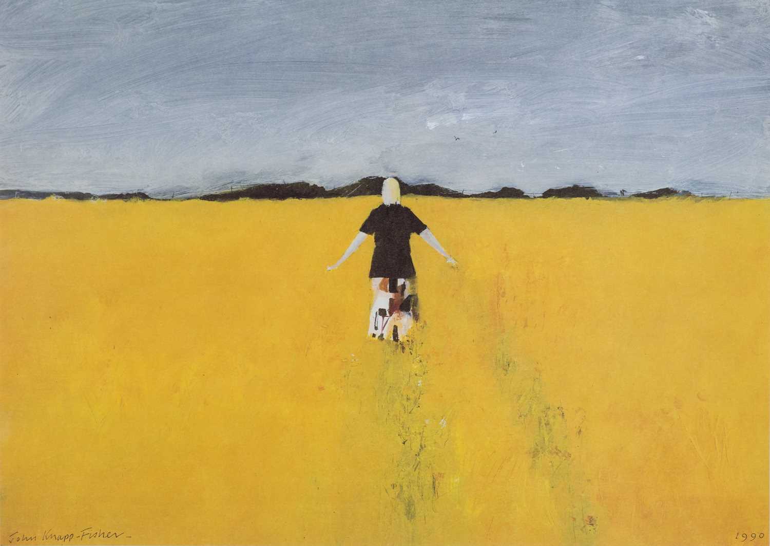 ‡ JOHN KNAPP-FISHER limited edition (360/500) print, 1990 - entitled 'Girl in a Rape Field', signed,