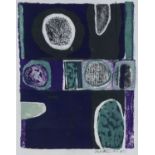 ‡ ISLWYN WATKINS limited edition (8/17) lithograph - purple and green abstract, signed and dated