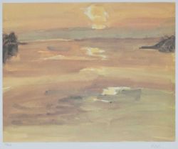 ‡ SIR KYFFIN WILLIAMS RA limited edition (53/250) print - 'Sunset Moel Y Don', signed with initials,