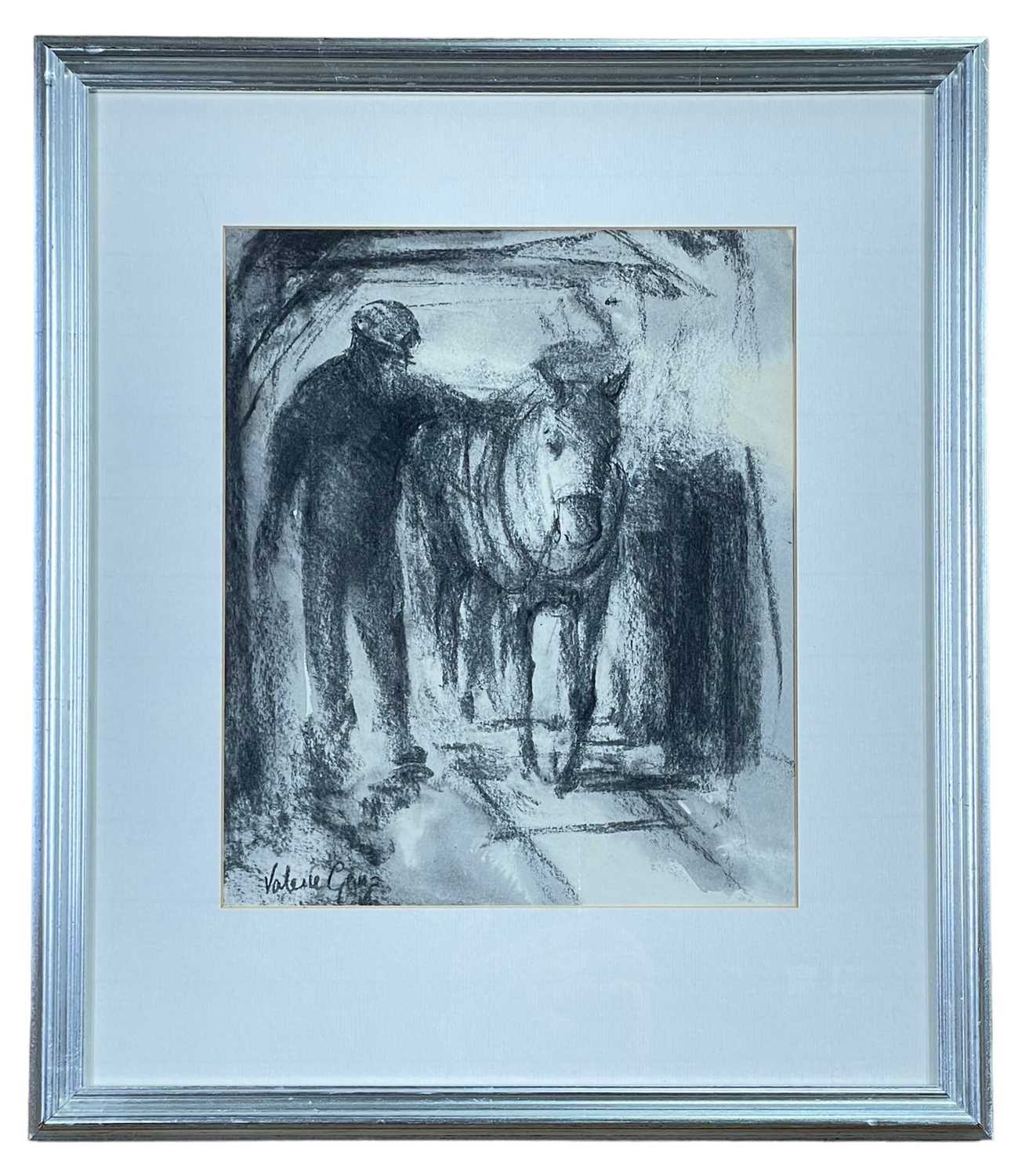 ‡ VALERIE GANZ charcoal on paper - entitled verso, 'Tired Pair, Heading for Home', signed in full, - Image 2 of 10