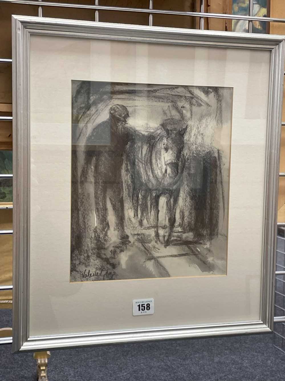 ‡ VALERIE GANZ charcoal on paper - entitled verso, 'Tired Pair, Heading for Home', signed in full, - Image 3 of 10