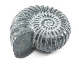DARREN YEADON Pembrokeshire 'Preseli' bluestone sculpture - 'Ammonite', signed, 30cms high