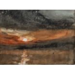 ‡ WILLIAM SELWYN watercolour - entitled verso 'Sunset Towards Anglesey', signed, 14.5 x 19.5cms