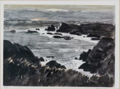‡ SIR KYFFIN WILLIAMS RA limited edition (6/150) lithograph - rocky coastline, signed fully in