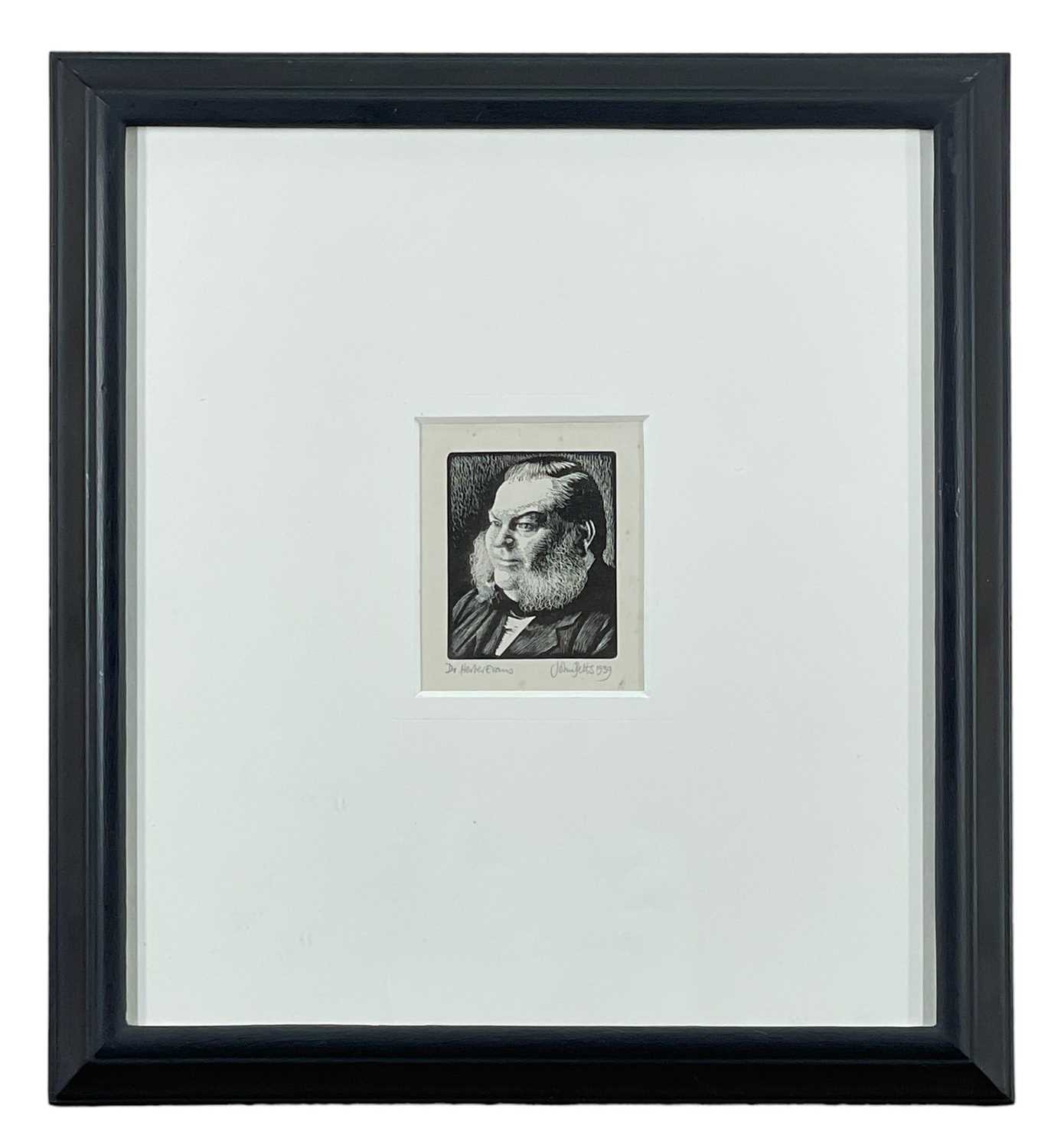 ‡ JOHN PETTS wood engraving - portrait of Doctor Herber Evans (for Storiau am Annibynwyr), signed - Image 2 of 2