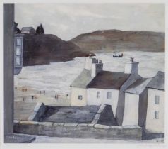 ‡ JOHN KNAPP-FISHER - limited edition (492/850) print - Tenby with buildings and North Beach, signed