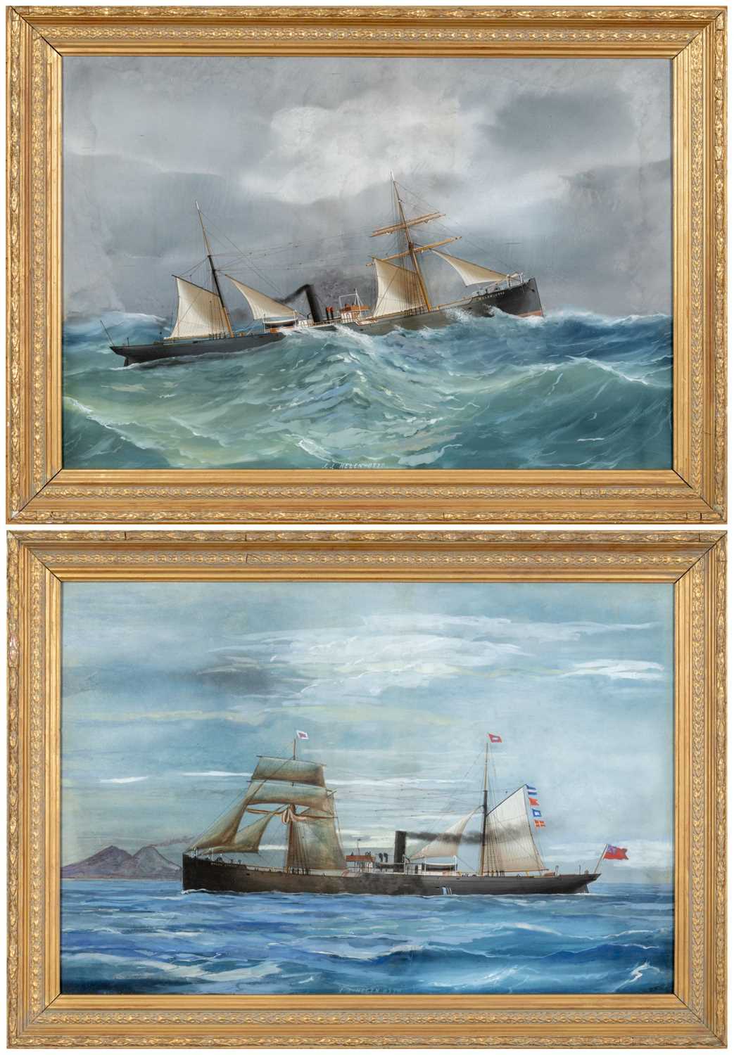 19TH CENTURY BRITISH SCHOOL watercolour and gouache - S.S. Helen Otto in choppy seas, S.S. Helen