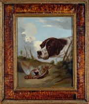 CIRCLE OF RICHARD ANSDELL R.A. (1815-1885) oil on panel - 'Pointer and Partridge', signed with