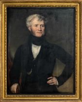 CIRCLE OF GEORGE HAYTER (1792-1881) oil in canvas - portrait of a gentleman, wearing dark coat