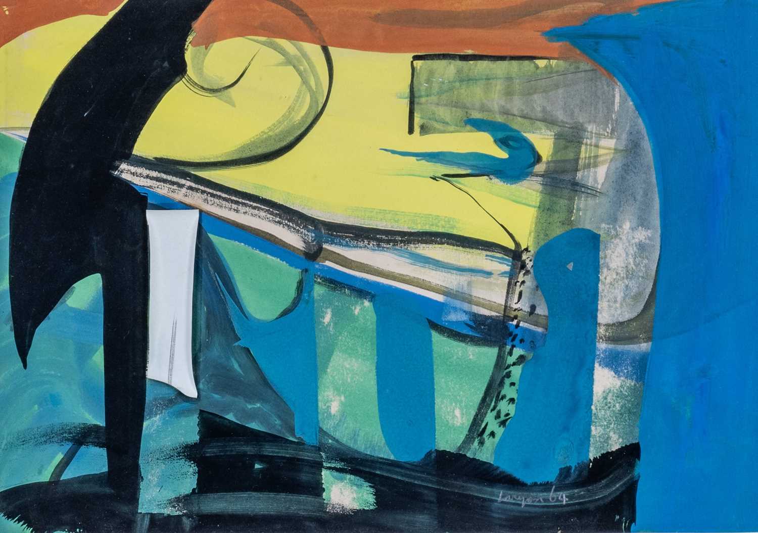 ‡ PETER LANYON (1918-1964) gouache - entitled verso on Anthony Hepworth Fine Art label 'Prague,