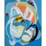 ‡ MARTIN LANYON (b. 1954) gouache and collage - abstract still-life, signed and dated '92, 31 x