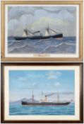 19TH CENTURY BRITISH SCHOOL watercolour and gouache - S.S. King Malcolm flying 4 signal flags and