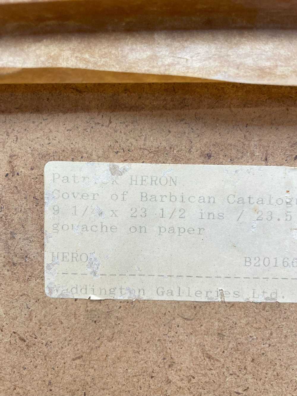 ‡ PATRICK HERON (1920-1999) gouache on paper - entitled verso on Waddington Galleries Ltd label, ' - Image 14 of 15