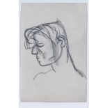 ‡ ATTRIBUTED TO KEITH VAUGHAN (1912-1977) pencil - sketch of the head of a man, signed with initials