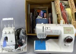 OYOTA ERGONOMIC DESIGN ELECTRIC SEWING MACHINE, model SPA34, with foot pedal, a Sew Land overlock