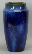 BLUE DENBY DANESBY WARE VASE, black printed marks to base, 27cms H, together with ROYAL