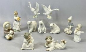 ELEVEN LLADRO FIGURINES, ANIMALS & YOUNG CHILDREN, 18cms H (the tallest) Provenance: private