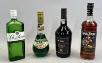 FOUR BOTTLES OF ALCOHOL comprising 70ml Captain Morgan Original Rum, 70cl Gordon's Original London