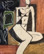 ‡ JONATHAN HUNT (British, 20th Century) mixed media - abstract, 56 x 76cms, watercolour -