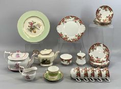 EARLY 19TH CENTURY & LATER TEAWARE, to include a pearlware teapot, stand and milk jug, transfer