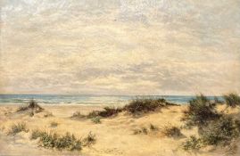 ATTRIBUTED TO DANIEL SHERRIN (British, 1868-1940) oil on canvas - extensive sea view with dunes in