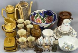 PRICE KENSINGTON PHOENICIAN WOOD EFFECT COFFEE SERVICE, 1960s, 14 x PIECES, Royal Worcester '