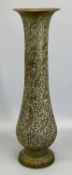 PERSIAN STYLE TALL BRASS VASE with all over foliate decoration, 56.5cms H Provenance: private