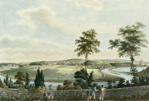 EARLY 19TH CENTURY aquatint - the town of Elgin, drawn on the spot by I Clark, London, 1824, 46 x
