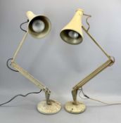 VINTAGE HERBERT TERRY ANGLEPOISE DESK LAMP & ONE OTHER, 15cms and 18cms bases respectively