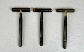 AN EARLY CONWAY STEWART FOUNTAIN PEN NO. 356, 14CT NIB, a similar self-filler fountain pen with a