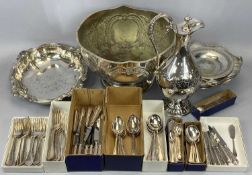 MIXED EPNS & BOXED QUANTITY OF MAPPIN & WEBB CUTLERY including embossed and bright cut decorated