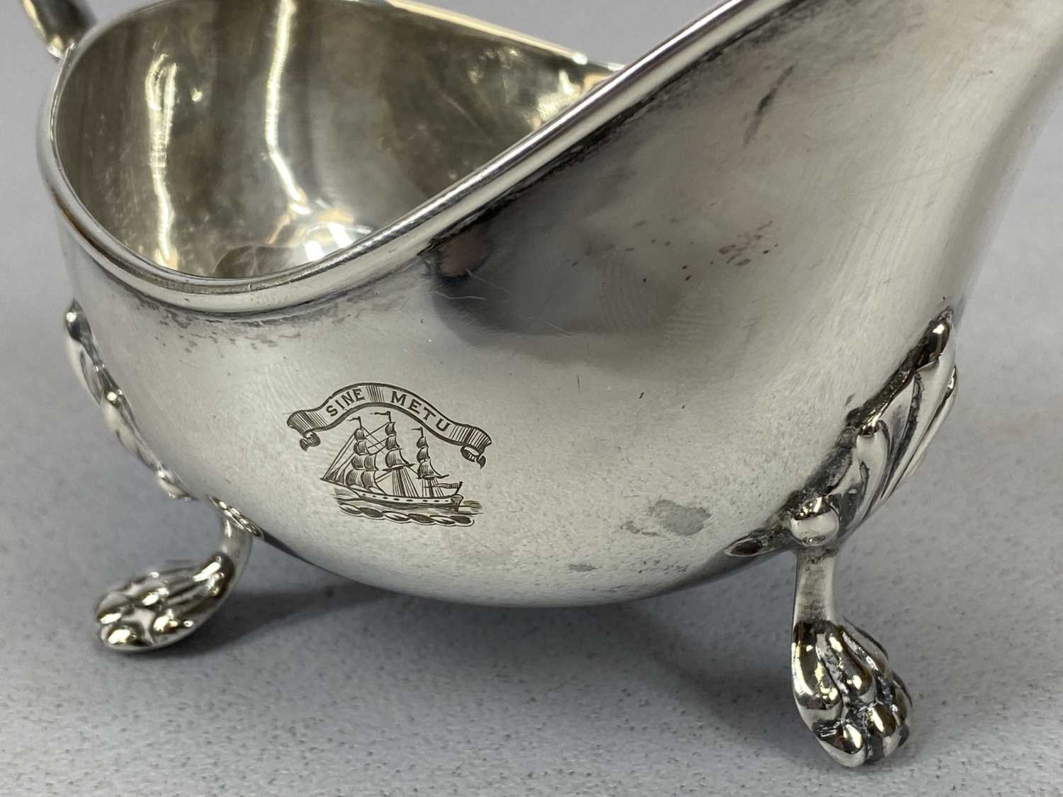 PAIR OF MATCHING SILVER SAUCEBOATS, Birmingham 1902, Barker Bros, acanthus capped scroll handles - Image 3 of 3