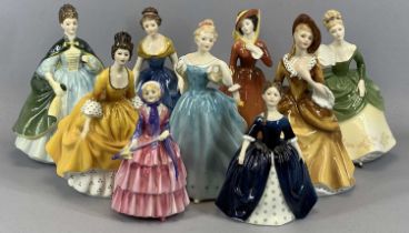 NINE ROYAL DOULTON LADY FIGURINES, 'Enchantment' HN2178, 'Sandra' HN2275, 'Julia' HN2705, 'Premiere'