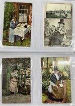 ALBUM OF OVER 150 ANTIQUE & VINTAGEPOSTCARDS, Welsh figures, humorous and others Provenance: private
