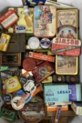 COLLECTION OF VINTAGE ADVERTISING to include numerous tins and packaging items, Corona and Schweppes