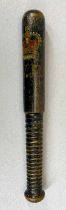 WILLIAM IV TIPSTAFF OR TRUNCHEON painted with a crown over 'WR' gilded decoration, 37cms L