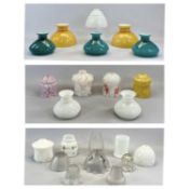 VICTORIAN & LATER CLEAR AND OPAQUE GLASS LIGHT SHADES, COLLECTION OF SIXTEEN Provenance: deceased