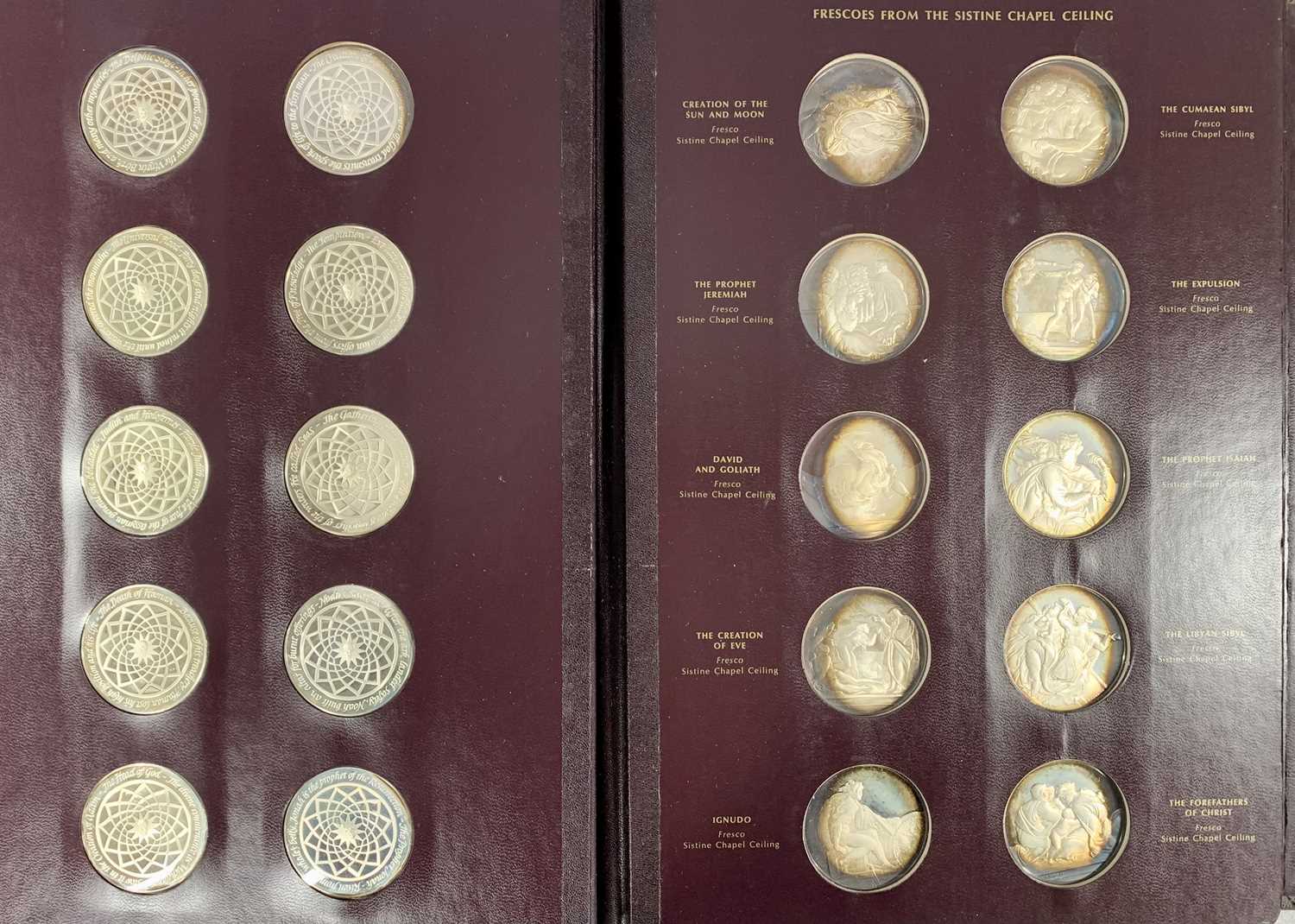 JOHN PINCHES LTD 'THE GENIUS OF MICHELANGELO' SET OF 60 STERLING SILVER PROOF QUALITY MEDALS, 1970s, - Image 8 of 9