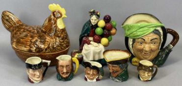 ROYAL DOULTON 'THE OLD BALLOON SELLER' HN1315, with small collection of Royal Doulton character jugs