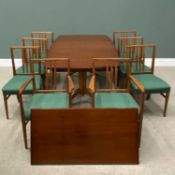 OFFERED WITH LOT 5 - GORDON RUSSELL BURFORD DESIGN MAHOGANY & BOMBAY ROSEWOOD DINING TABLE AND EIGHT